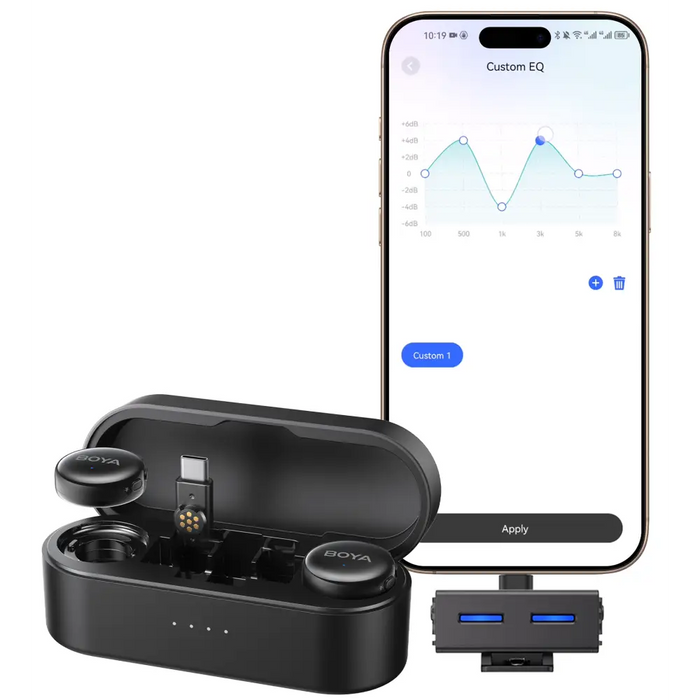 Wireless microphone system BOYA BOYALINK 3-01 with lightning + USB-C +3.5mm TRS plug - Микрофони<<<Компютърна