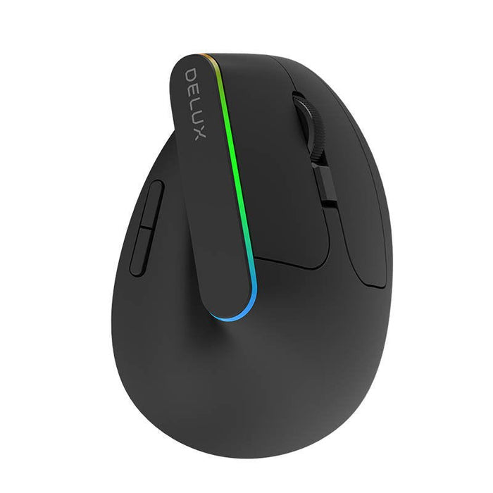 Wireless Vertical Mouse Delux M618DB BT4.0 + 2.4Ghz 4000DPI RGB - Vertical mice<<<Mice<<<Gaming<<<InnproXML