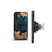 Wood and Resin Case for iPhone 12/12 Pro MagSafe Bewood Unique Neptune - Navy Blue & Black - Cell phone cases