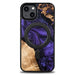 Wood and Resin Case for iPhone 14 MagSafe Bewood Unique Violet - Purple and Black - Cell phone cases