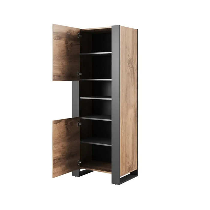 WOOD bookcase 65x40x170,5 oak wotan + anthracite - Wooden shelvesRGA-DRE<<<ShelvesRGA<<<ActionPL