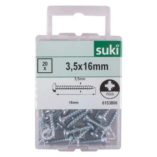 WOOD SCREW 3.5X16 MM SUKI 20 PCS - Винтове<<<Винтове и болтови съединения<<<Инструменти и железария<<<Praktiker