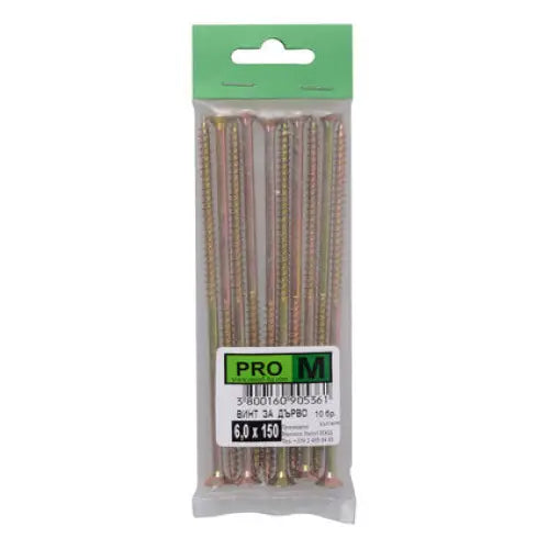 WOOD SCREW 6X150 MM PRO M 10 PCS - Винтове<<<Винтове и болтови съединения<<<Инструменти и железария<<<Praktiker