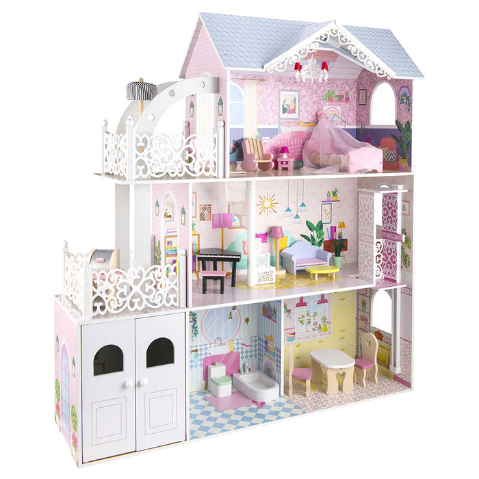 Дървена къща за кукли Wooden - Ния, на 3 нива