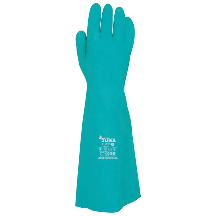 Work Gloves JUBA Green Satin finish Nitrile Pool - Почистване Прахосмукачки И Гладене<<<Дом Градина<<<BigBuy&&&Други
