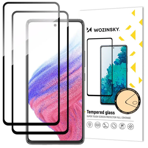 Wozinsky 2x Full Glue Tempered Glass Samsung Galaxy A54 5G 9H Full Screen Tempered Glass with Black Frame - Cell phone