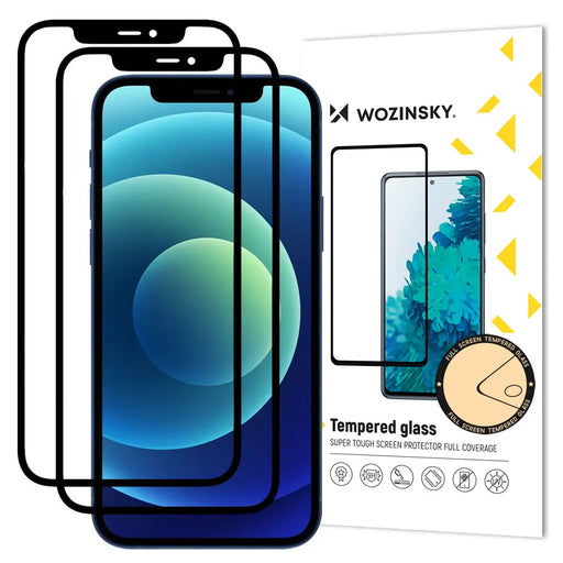 Wozinsky 2x Tempered Glass Full Glue Super Tough Screen Protector Full Coveraged with Frame Case Friendly for iPhone 12