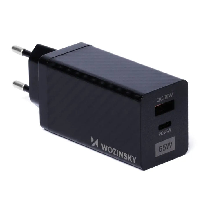 Wozinsky 65W GaN charger with USB ports USB C supports QC 3.0 PD black (WWCG01) - Cell phone USB charger<<<HurtelXML