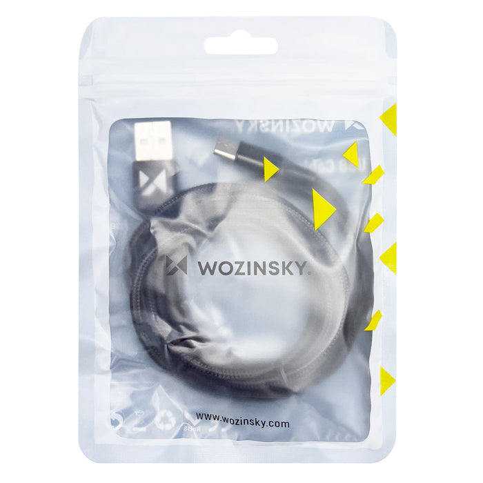 Wozinsky cable USB - USB Type C 2,4A 2m black(WUC-C2B) - Cell phone cables<<<HurtelXML