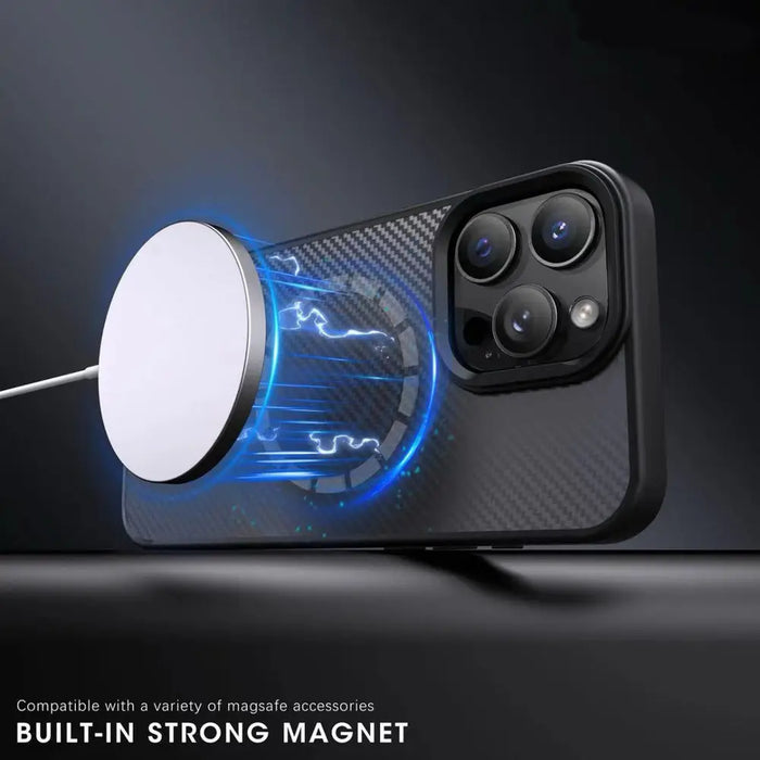 Wozinsky Carbon Fiber Case with MagSafe for Samsung Galaxy S25 Ultra - Black - Cell phone cases and covers<<<HurtelXML