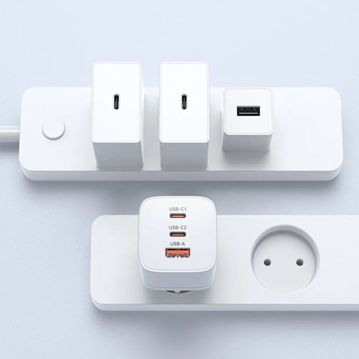 Wozinsky CGWCW 65W GaN Wall Charger USB-A / 2 x USB-C - White - Cell phone USB charger<<<HurtelXML