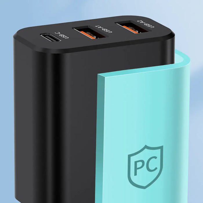 Wozinsky CWCUCB 30W USB-C / 2 x USB-A wall charger - black - Cell phone USB charger<<<HurtelXML
