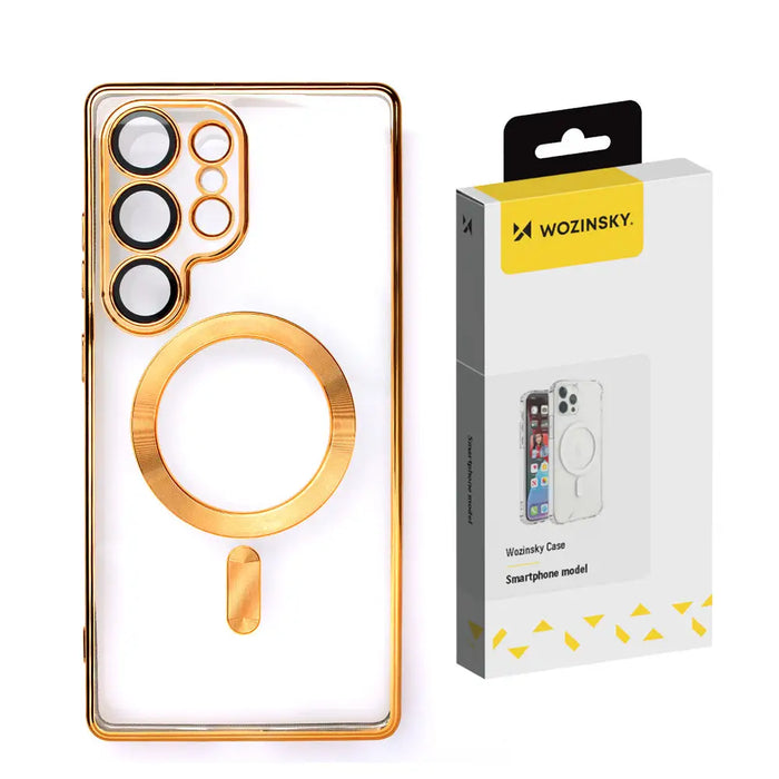 Wozinsky Electroplated Case with Magsafe for Samsung Galaxy S25 Ultra - Gold - Cell phone cases and covers<<<HurtelXML
