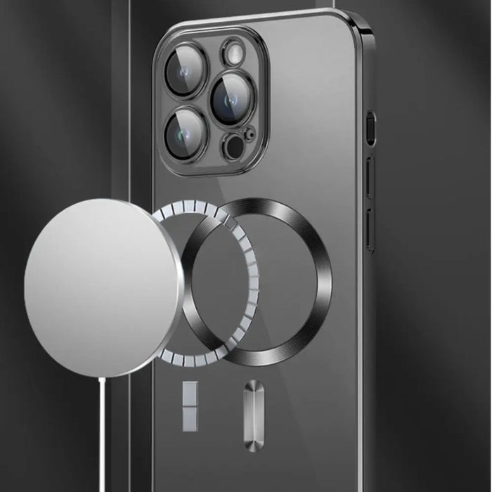 Wozinsky Electroplated Magsafe case for Samsung Galaxy S24 FE - black - Cell phone cases and covers<<<HurtelXML