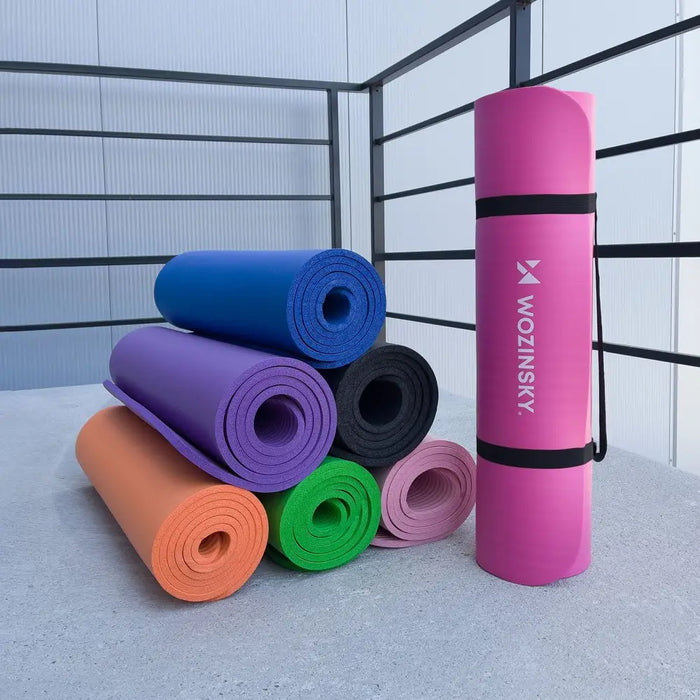 Wozinsky exercise mat 181 x 63 x 0.9 cm thick gymnastic yoga mat pink - Akcesoria sportowe<<<HurtelXML