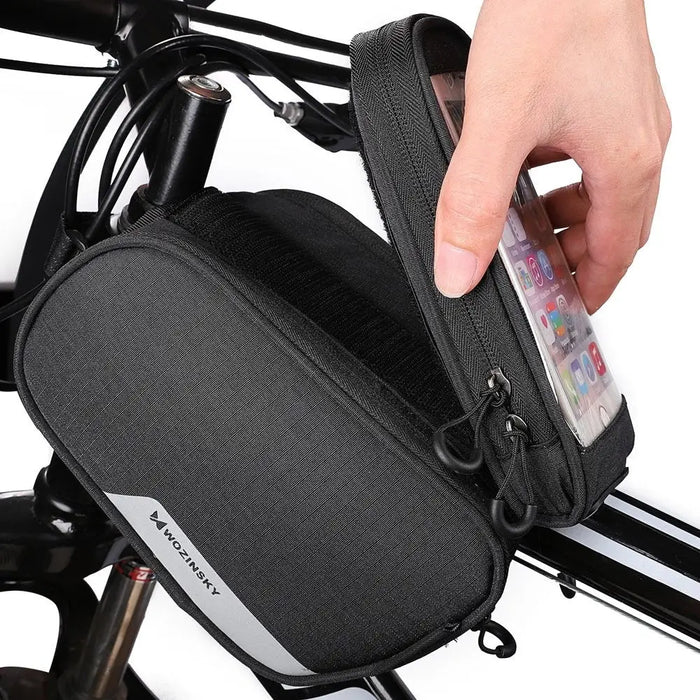Wozinsky frame bike bag + detachable phone cover up to 6.5 ’1.5l black (WBB7BK) - Torby rowerowe<<<HurtelXML&&&Bags