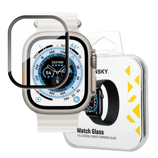 Wozinsky Full Glue Tempered Glass tempered glass for Apple Watch 49mm 9H full screen with black frame - Cell phone