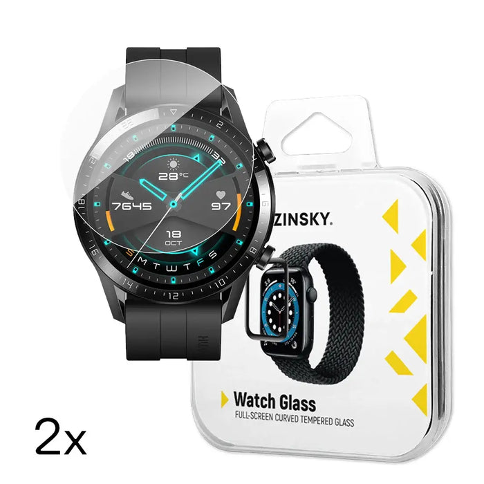 Wozinsky Full Glue Tempered Glass for Huawei Watch GT 2 / GT 2 Pro 46mm (2 pcs.) - Cell phone tempered glass<<<HurtelXML