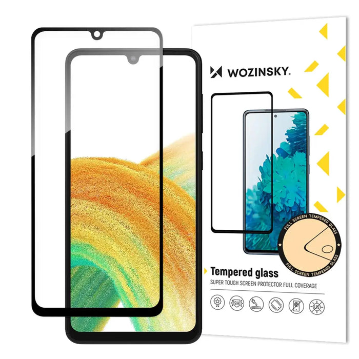 Wozinsky Full Glue Tempered Glass Tempered Glass For Samsung Galaxy A34 5G 9H Full Screen Cover With Black Frame - Cell