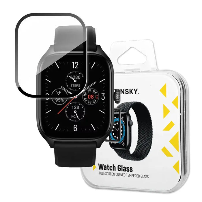 Wozinsky Full Glue Tempered Glass Tempered Glass For Xiaomi Amazfit GTS 4 9H Full Screen Cover With Black Frame - Cell