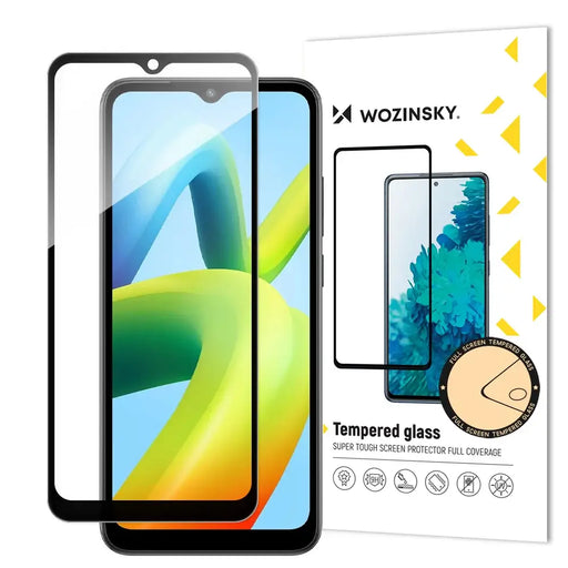 Wozinsky Full Glue Tempered Glass Full Screen Tempered Glass for Xiaomi Redmi A1+ 9H with Black Frame - Cell phone