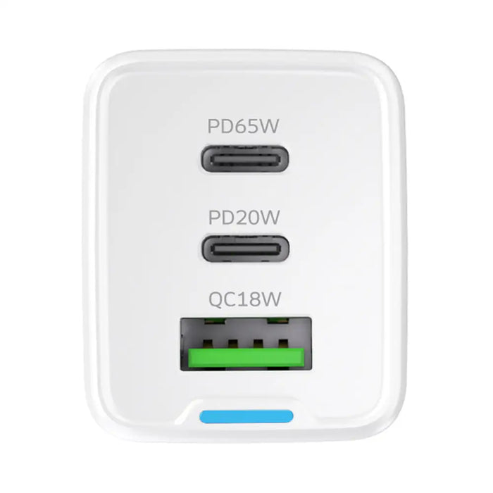 Wozinsky GaN 65W Charger with 2xUSB-C USB Ports with 65W CC Cable - White - Cell phone USB charger<<<HurtelXML