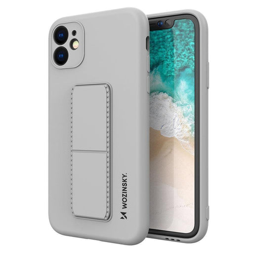 Wozinsky Kickstand Case iPhone 11 Pro Max Silicone Case with Stand Gray - Cell phone cases and covers<<<HurtelXML