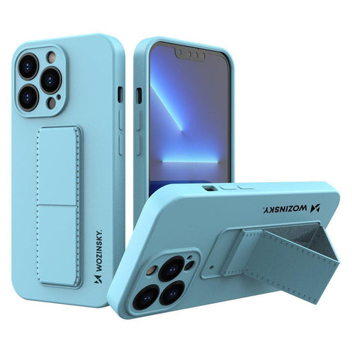 Wozinsky Kickstand Case iPhone 13 Pro Max Silicone Case with Stand Light Blue - Cell phone cases and covers<<<HurtelXML