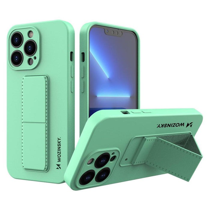 Wozinsky Kickstand Case iPhone 13 Pro Silicone Case with Stand Mint - Cell phone cases and covers<<<HurtelXML
