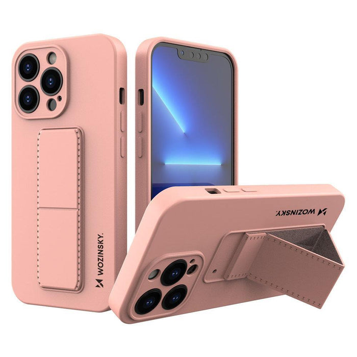 Wozinsky Kickstand Case iPhone 13 Pro Silicone Case with Stand Pink - Cell phone cases and covers<<<HurtelXML