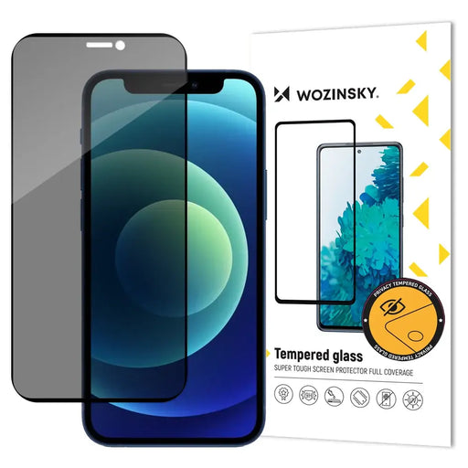 Wozinsky Privacy Glass Tempered Glass for iPhone 12 Pro / iPhone 12 with Anti Spy Privatizing Filter - Cell phone