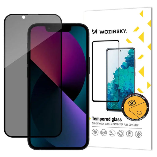 Wozinsky Privacy Glass tempered glass for iPhone 16e / 14 / 13 / 13 Pro with Anti Spy privacy filter - Cell phone