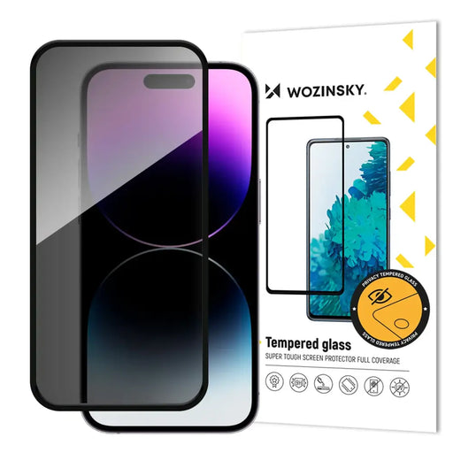 Wozinsky Privacy Glass Tempered Glass Privacy with Anti-spy Filter for iPhone 16 Pro - Cell phone tempered