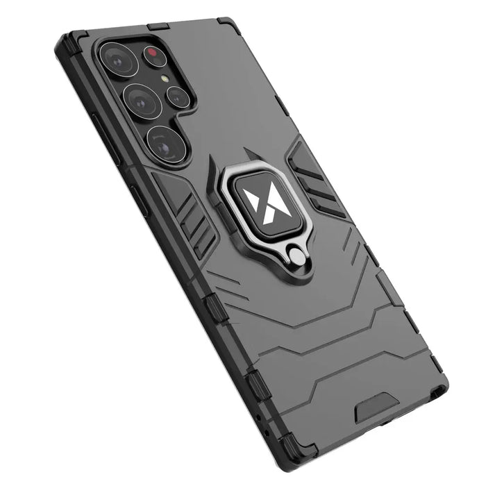Wozinsky Ring Armor case for Samsung Galaxy S23 Ultra armored cover magnetic holder ring black - Cell phone cases