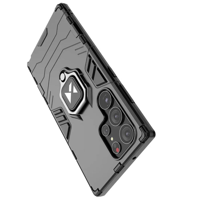 Wozinsky Ring Armor case for Samsung Galaxy S23 Ultra armored cover magnetic holder ring black - Cell phone cases