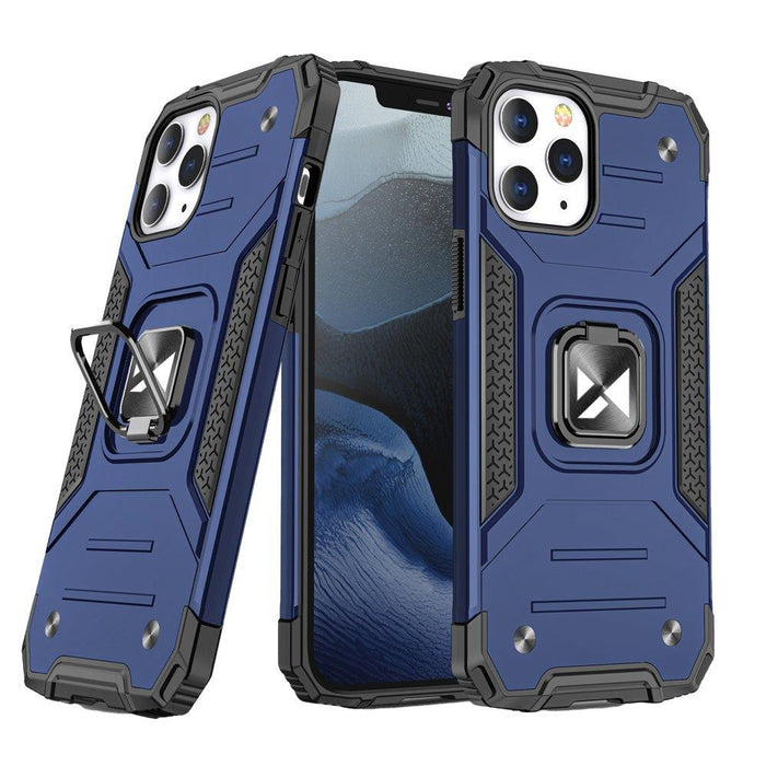 Wozinsky Ring Armor Case Kickstand Tough Rugged Cover for iPhone 13 Pro Max blue - Cell phone cases