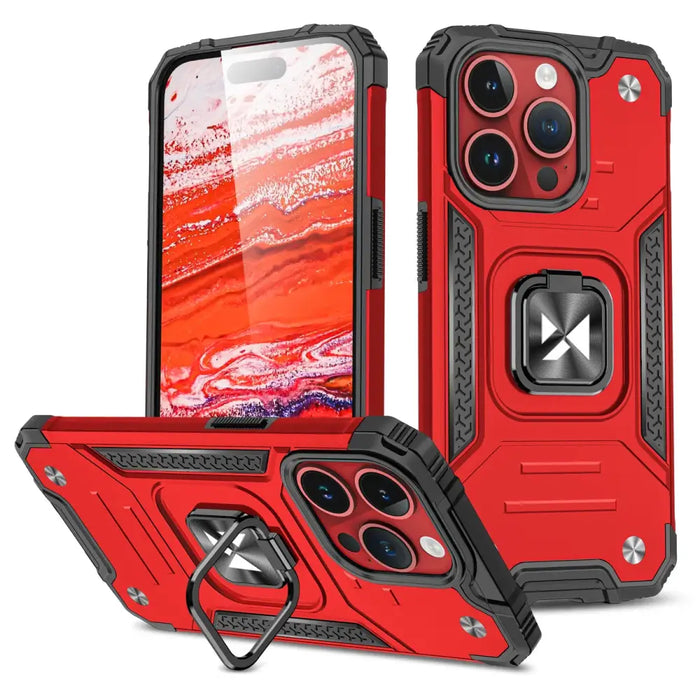 Wozinsky Ring Armor iPhone 15 Pro iPhone 15 Pro Ring Armor Case - Red - Cell phone cases and covers<<<HurtelXML