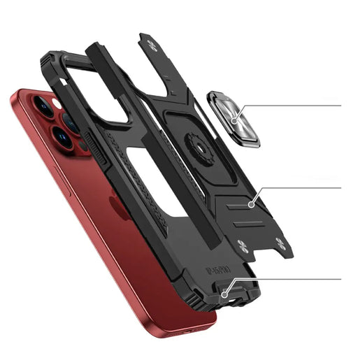 Wozinsky Ring Armor iPhone 15 Pro Max Ring Armor Case - Silver - Cell phone cases and covers<<<HurtelXML