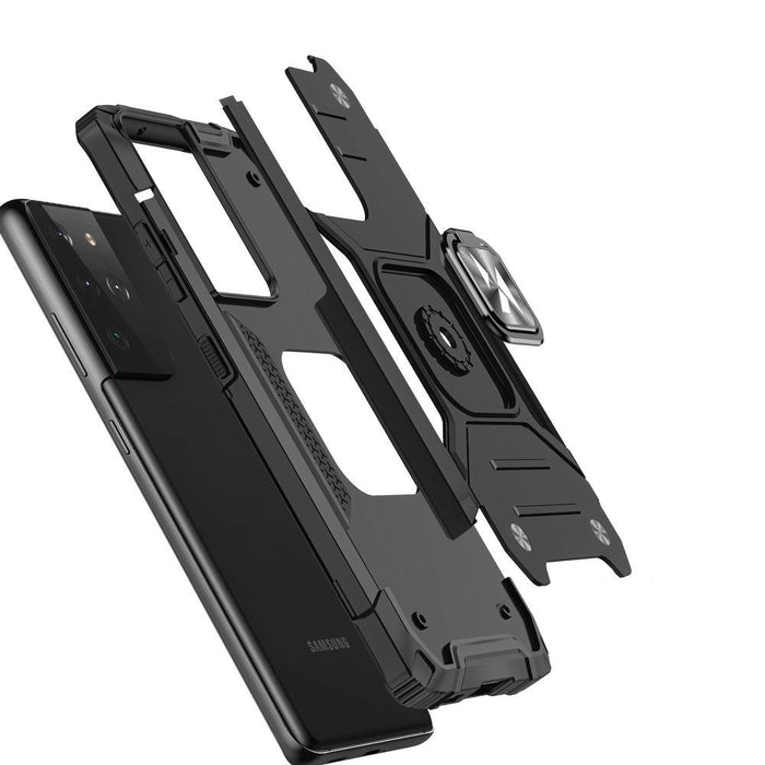 Wozinsky Ring Armor tough hybrid case cover + magnetic holder for Samsung Galaxy S22 Ultra black - Cell phone cases
