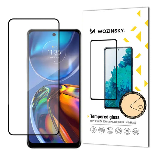 Wozinsky Super Durable Full Glue Tempered Glass Full Screen With Frame Case Friendly Motorola Moto E32 Black - Cell
