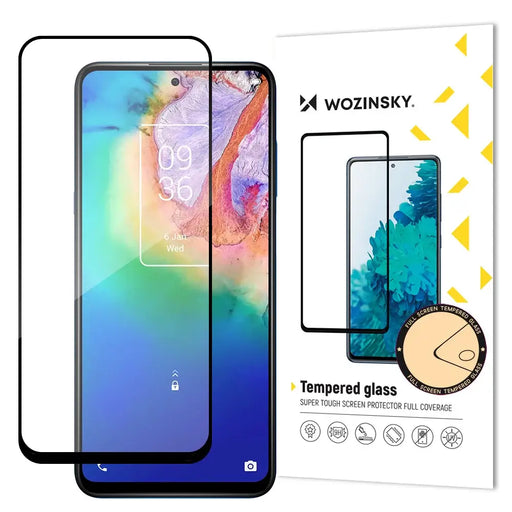 Wozinsky Super Tough Full Glue Tempered Glass Full Screen With Frame Case Friendly TCL 20 5G Black - Cell phone