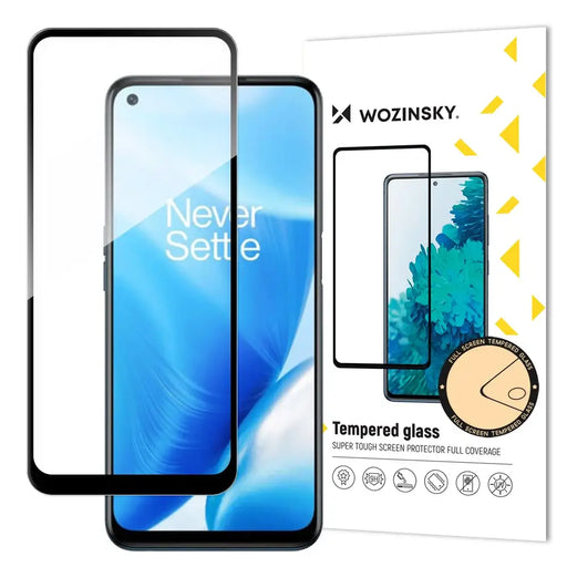 Wozinsky Super Tough Full Glue Tempered Glass Full Screen With Frame Case Friendly OnePlus Nord N200 5G Black - Cell