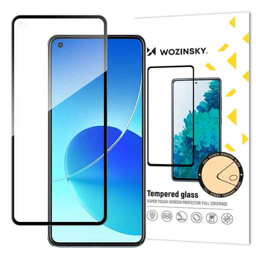 Wozinsky Tempered Glass Full Glue Super Tough Screen Protector Full Coveraged with Frame Case Friendly for Oppo Reno6