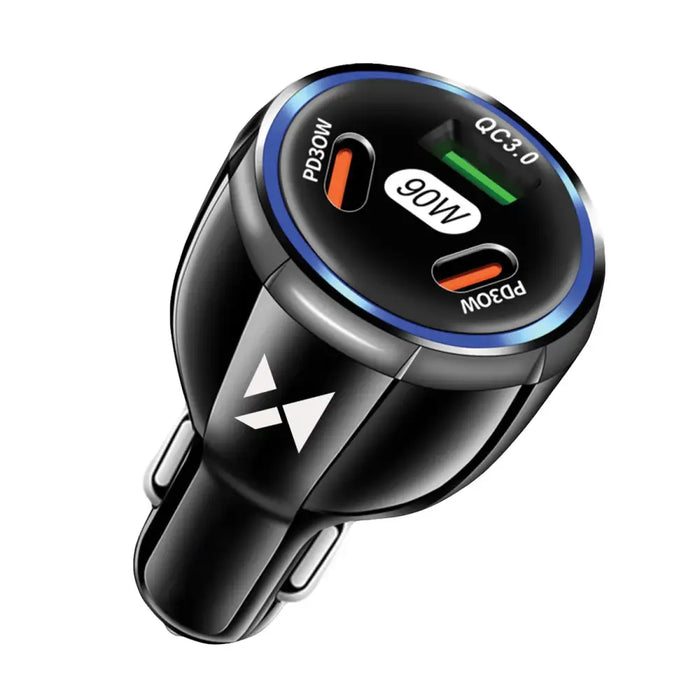Wozinsky WCCCA car charger 2x USB-C 1x USB-A 90W PD QC - black - Cell phone USB charger<<<HurtelXML