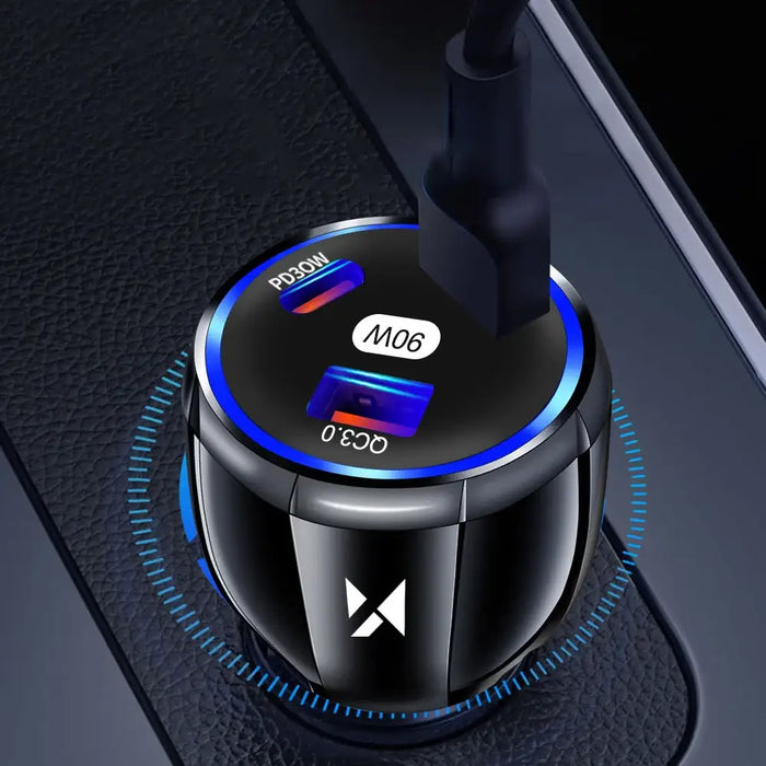 Wozinsky WCCCA car charger 2x USB-C 1x USB-A 90W PD QC - black - Cell phone USB charger<<<HurtelXML