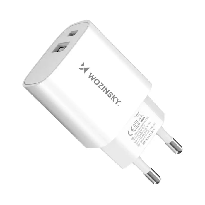 Wozinsky WGWCW USB-A USB-C 20W wall charger - white - Cell phone USB charger<<<HurtelXML