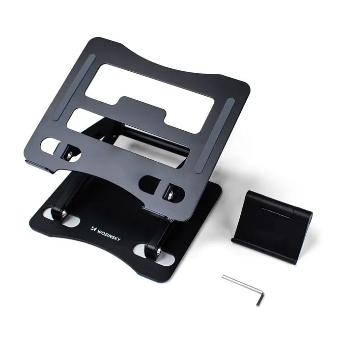 Wozinsky WRS-CPY75DSB Aluminum Laptop and Tablet Stand + Free Smartphone Stand - Black - Stands and tables