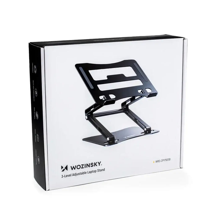 Wozinsky WRS-CPY75DSB Aluminum Laptop and Tablet Stand + Free Smartphone Stand - Black - Stands and tables