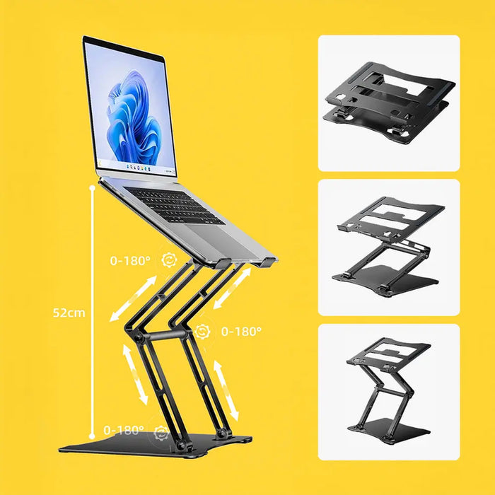 Wozinsky WRS-CPY75DSB Aluminum Laptop and Tablet Stand + Free Smartphone Stand - Black - Stands and tables