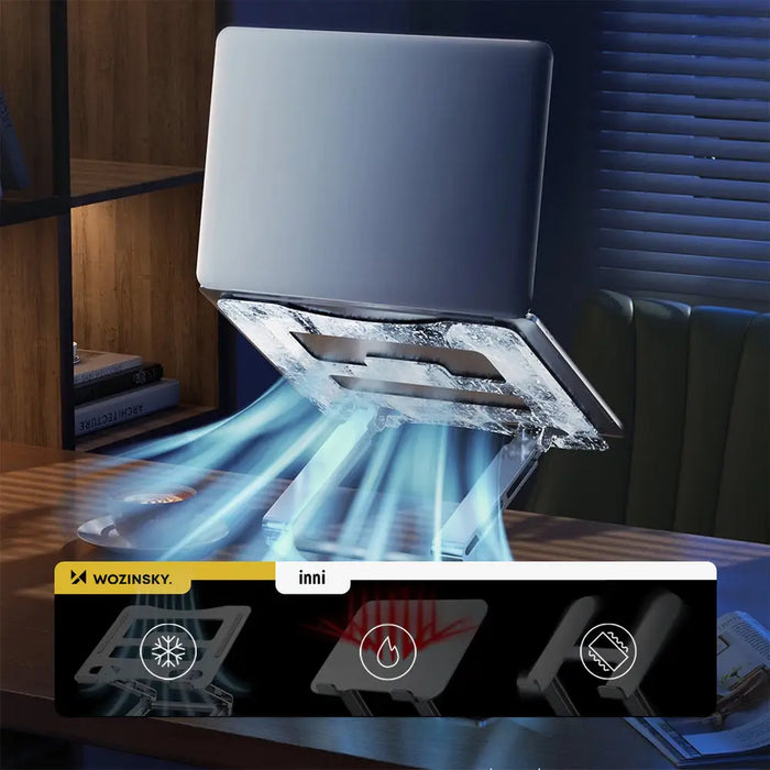 Wozinsky WRS-CPY75DSB Aluminum Laptop and Tablet Stand + Free Smartphone Stand - Black - Stands and tables